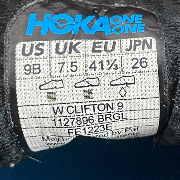 Hoka One Clifton 9 Womens size 9B Black Rose Gold Running Comfort Walking Shoes - Picture 6 of 8